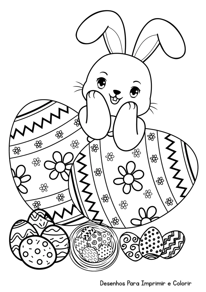 Desenhos da Pascoa para colorir para imprimir e colorir - imagem 9